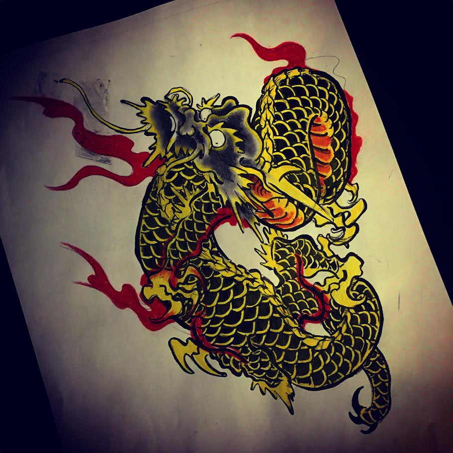 龍の刺青画像